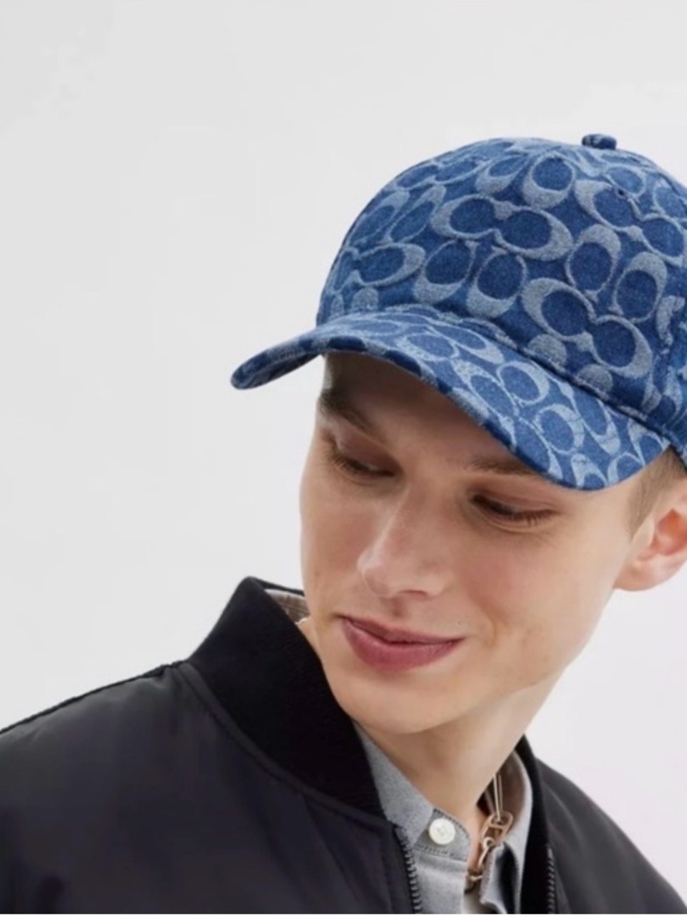 Coach Blue Signature Denim Baseball Cap - Picture 4 of 8